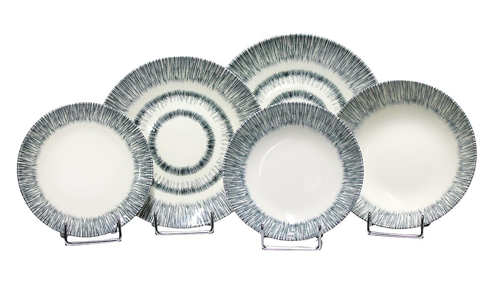 Σετ 20 τεμ. Σερβίτσιο Πιάτων Πορσελάνης "LINES" - Image 3