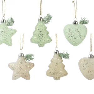 Στολίδι από γυαλί με  κλαδί, γκλίτερ