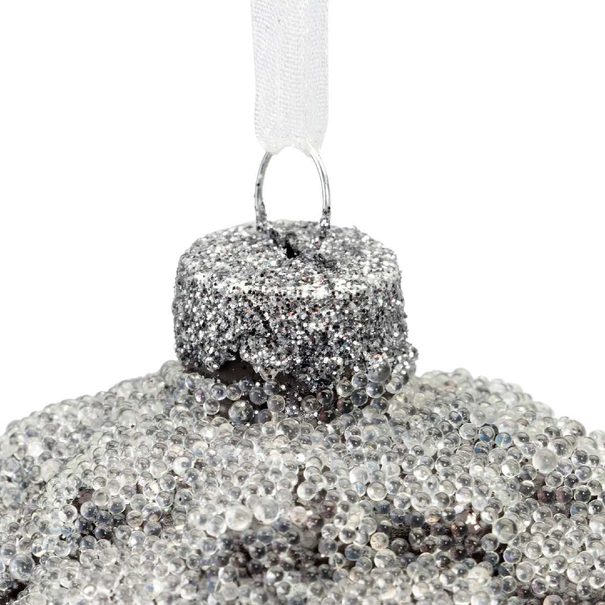 Στολίδι κουκουνάρι γυάλινο, μικρές διαφανείς χάντρες 4 χρωμάτων - Image 2