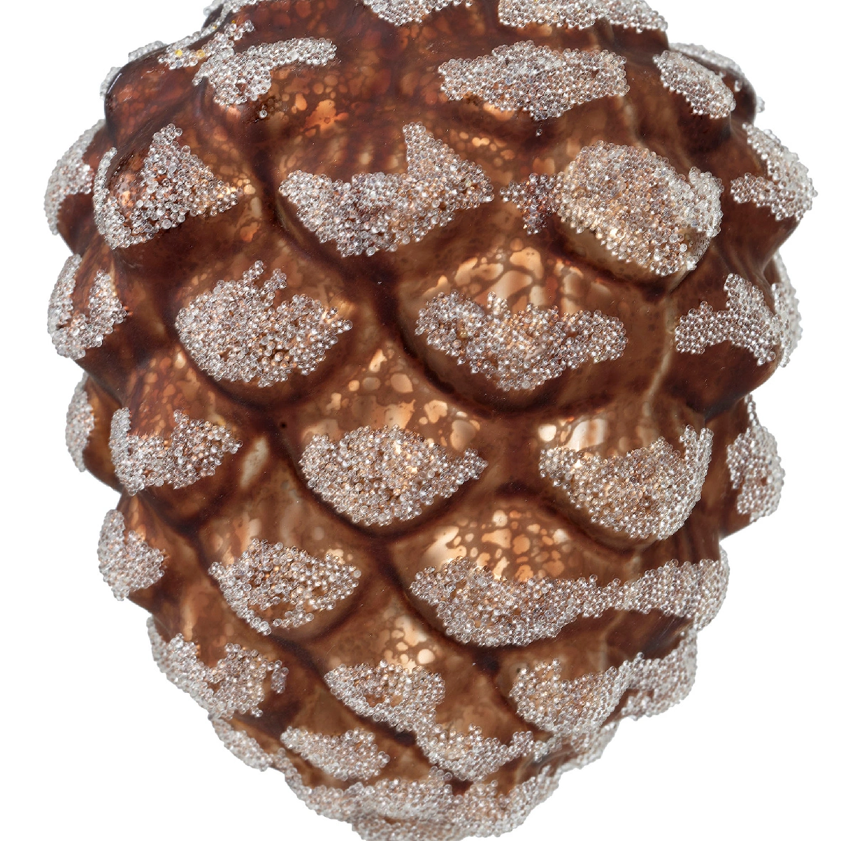 Στολίδι κουκουνάρι γυάλινο, μικρές διαφανείς χάντρες 4 χρωμάτων - Image 5