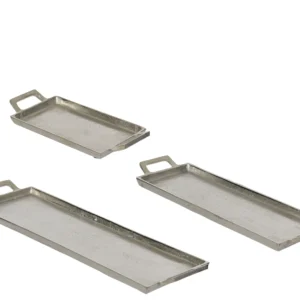 Δίσκοι σετ 3 τεμάχια μεταλλικοί ασημένιοι