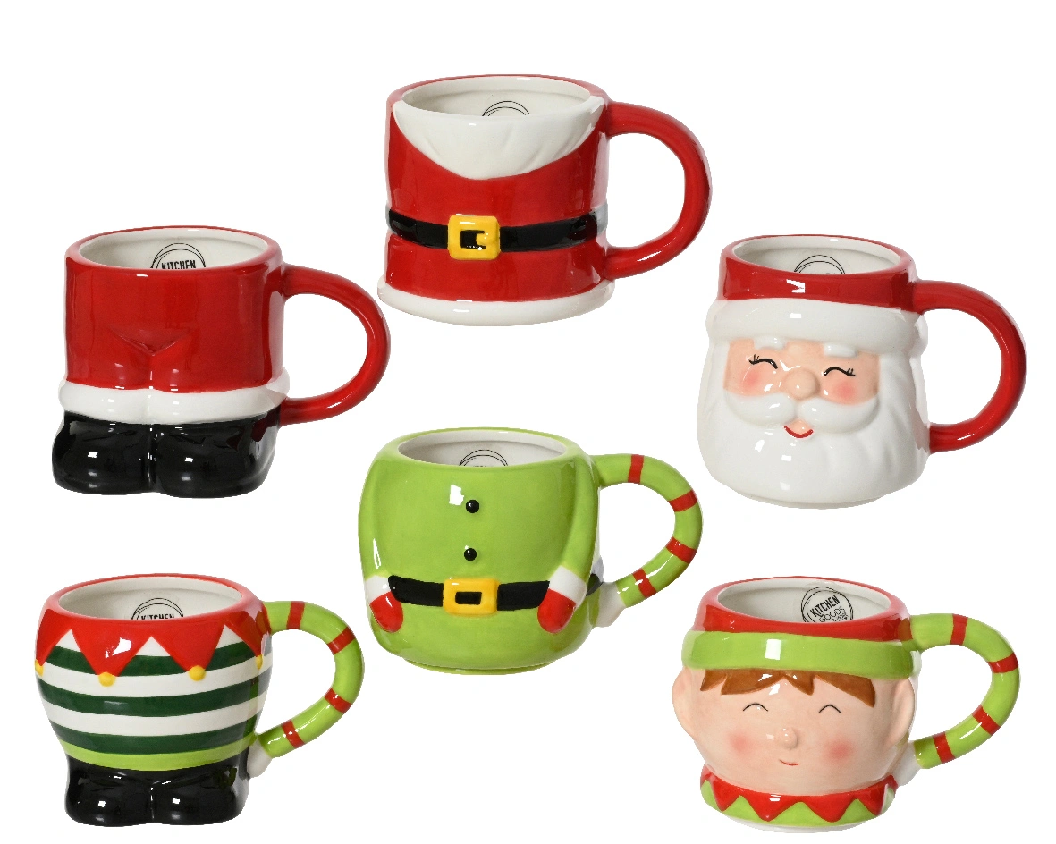 Κούπα κεραμική Ξωτικό, Άη Βασίλης σετ 3 τεμάχια