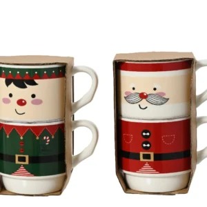 Σετ 2 κούπες με Χριστουγεννιάτικη φιγούρα