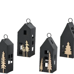 Σπιτάκι κηροπήγιο με φιγούρα δέντρο 17εκ.