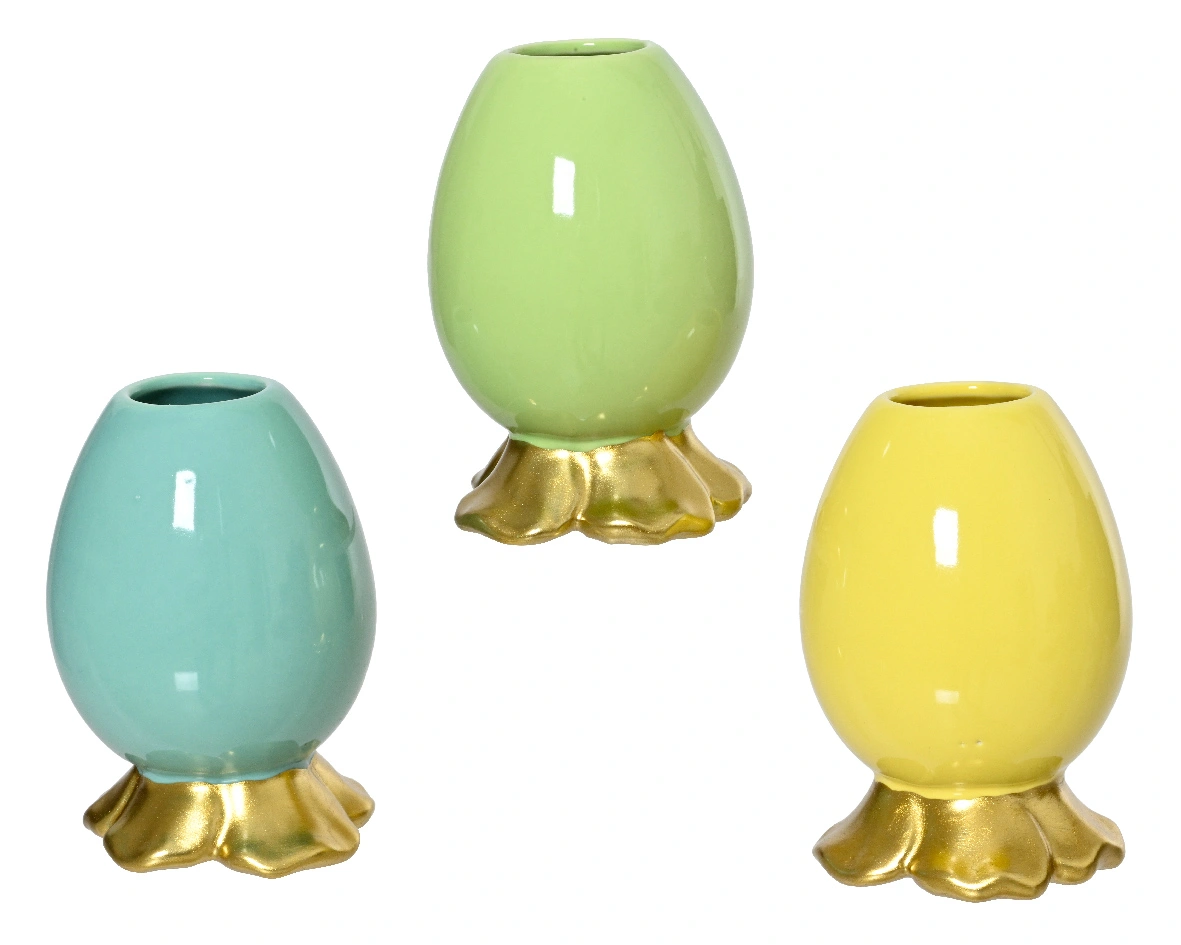 Βάζο ενός λουλουδιού, κεραμικό αυγό 9 χρωμάτων - Image 2